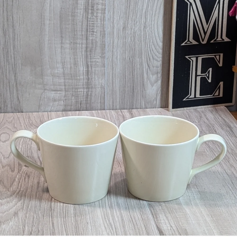 Crate & Barrel Coffee Mugs Cream Neutral Classic Minimalist (2)